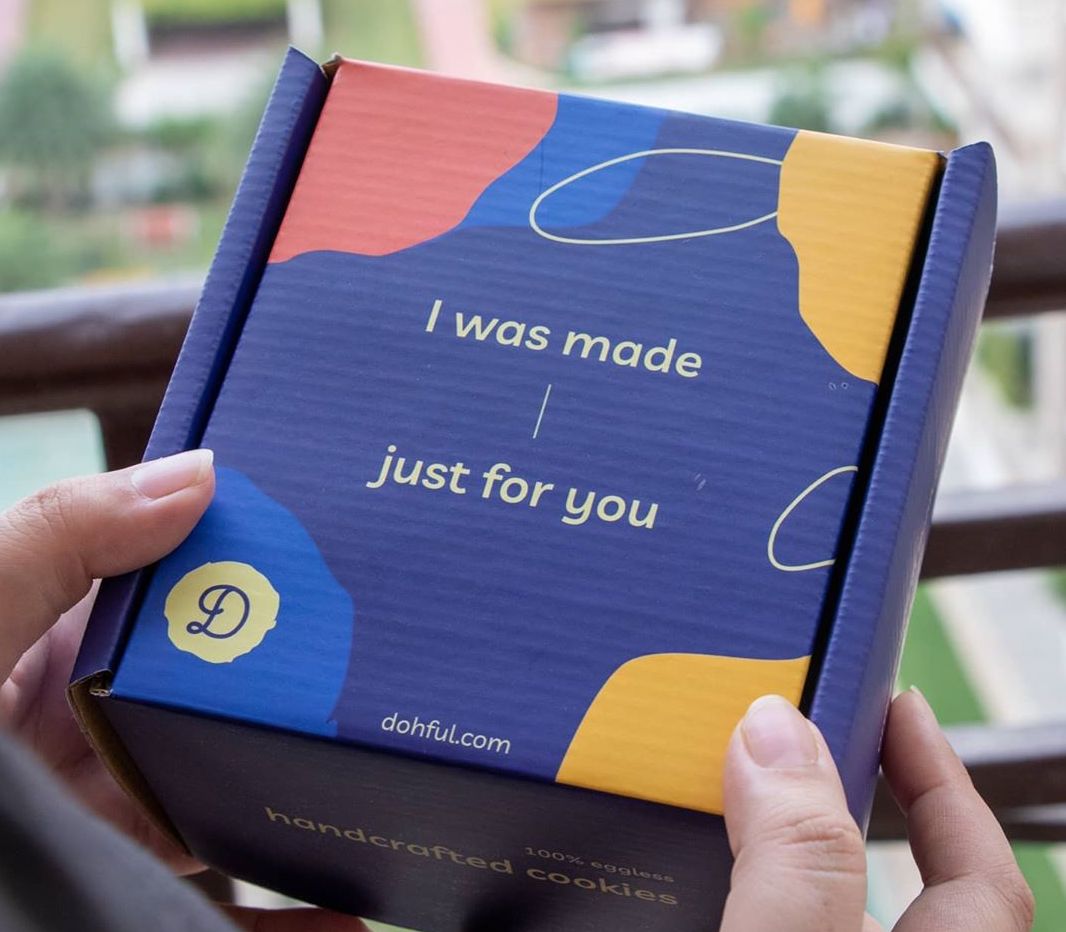 Dohful cookie gift box that reads I was made just for you
